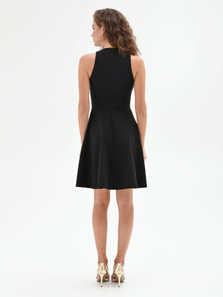 Vestito nero corto vintage anni '90, di medie dimensioni, a maniche corte, con perline, da sera e cocktail party - Italia Vestito nero corto vintage anni '90, di medie dimensioni, a maniche corte, con perline, da sera e cocktail party - Italia