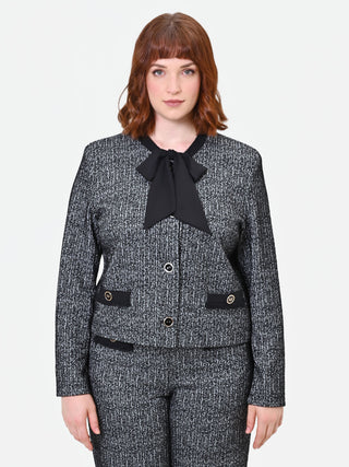 Giacca Curvy in bouclé nera