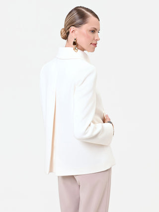 Kurze weiße Zweireiher-Jacke