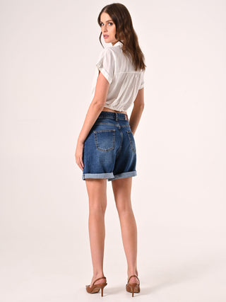 Uniform-wash Denim Shorts