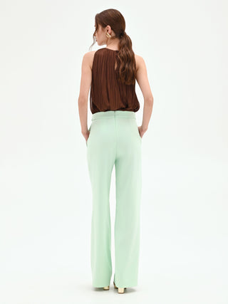 Pantalone verde menta a gamba dritta