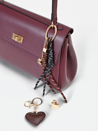 Borsa a mano bordeaux con foulard