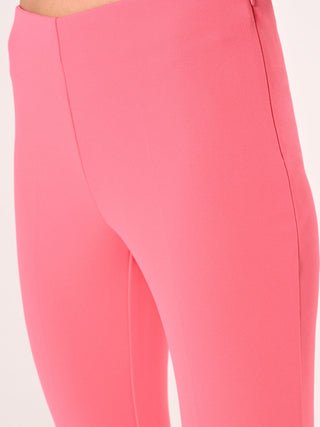 Pantaloni Rosa Camelia in Scuba mano Crepe