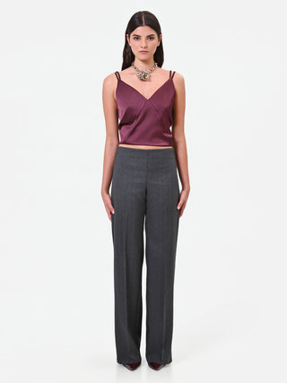 Dunkelgraue Hose mit geradem Bein