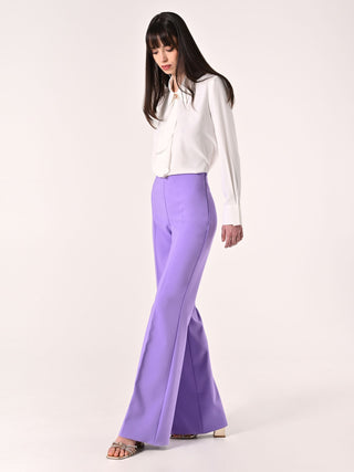 Palazzo Trousers in Purple Technical Fabric