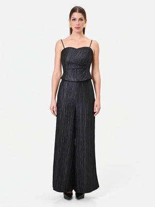 Black Crinkled Palazzo Trousers