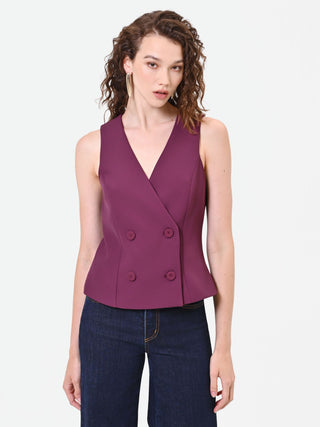 Gilet croisé bordeaux