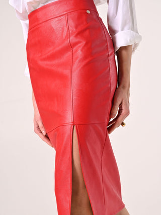 Red Faux Leather Jacket