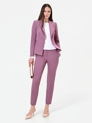 Dusty Rose Creased Cigarette Trousers