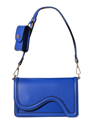 Blue China Faux Leather Bag