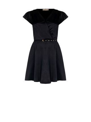 Curvy Black Satin Dress