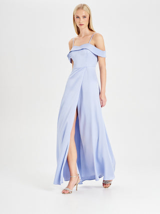 Blue Rinascimento atelier off-the-shoulder dress