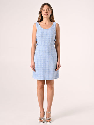 Bow Dress in Tweed with Micro Sequins