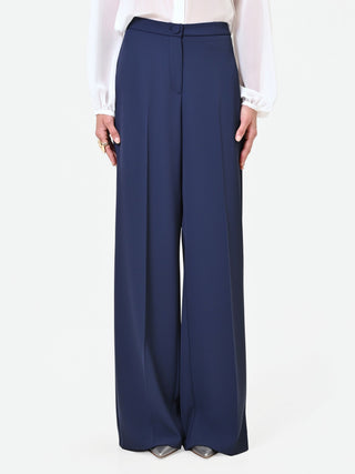 Fluid Navy Palazzo Trousers