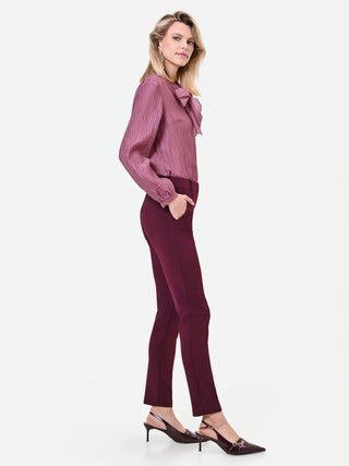 Pantalone skinny bordeaux rosso