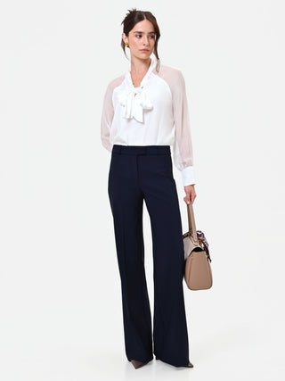 Pantalone Studio blu navy con piega stirata