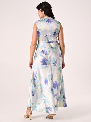 Abito Lungo Curvy stampa Floreale
