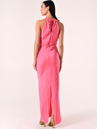 Slinky Dress in Camellia Pink Satin