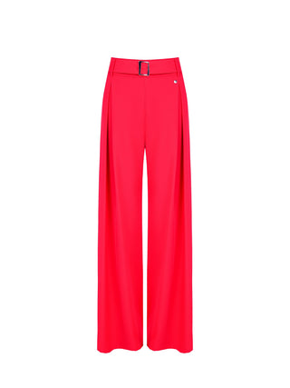 Fuchsia Trousers with Gold Buckle Belt