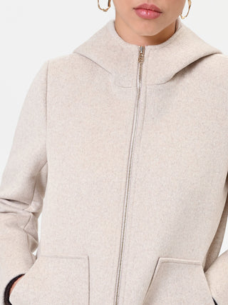 Giacca tortora beige con cappuccio