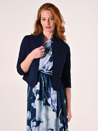 Short Blue Jacket with Rounded Edges