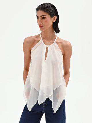 Cream Halterneck Top