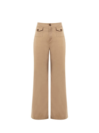 Pantaloni Beige con Patte