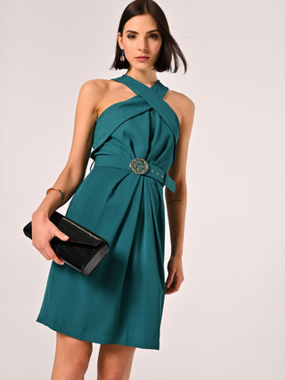Tubino Verde Reale con Scollo all'Americana