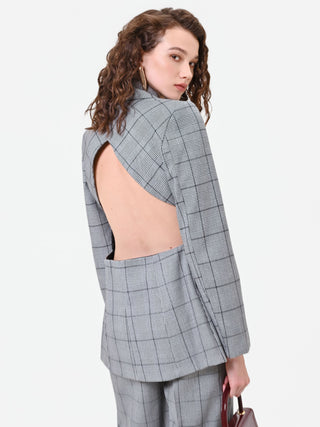 Glencheck-Blazer in Grau