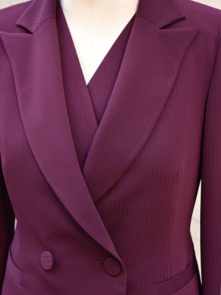 Veste croisée Studio rouge bordeaux en crêpe