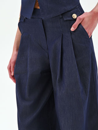 Pantaloni jeans palazzo blu