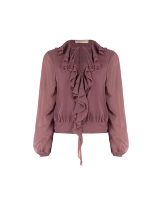 Antique Rose Blouse with Ruffles and Flounces
