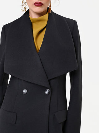Cappotto lungo doppiopetto nero