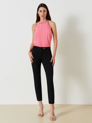 Slim-fit Trousers in Scuba Crepe