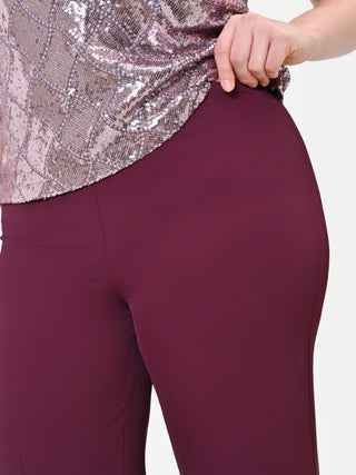 Pantalone Curvy a palazzo cady bordeaux rosso