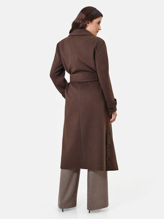 Dark Brown Belted Wrap Coat