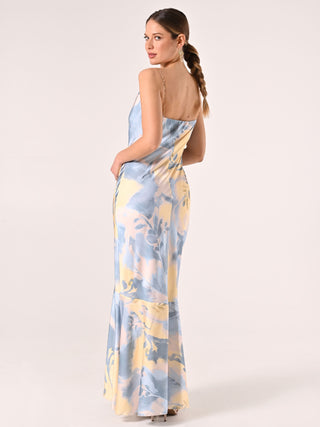 Robe longue avec bretelles bijoux