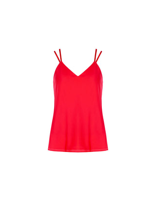 Top rosso fragola con doppie spalline