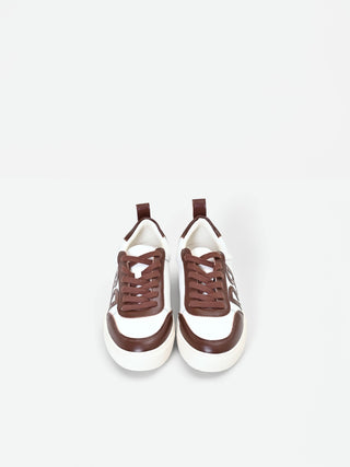 Chocolate Sneakers with Croc-Effect Inserts