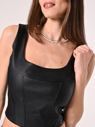 Top Simil Pelle Nero