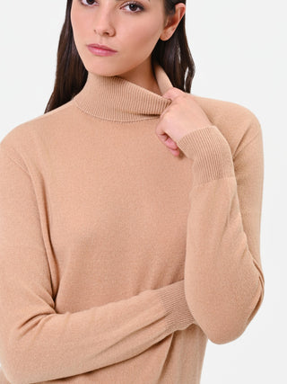 Camel Beige Turtleneck Sweater