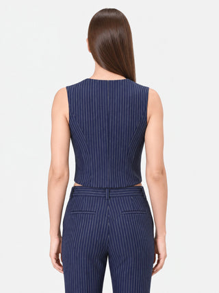 Navy blue pinstripe waistcoat
