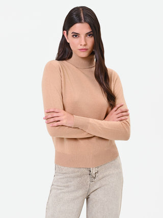 Camel Beige Turtleneck Sweater