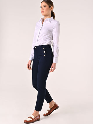 Blue Trousers with Nautical Buttons