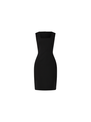 Sheath Dress in Black Technical Fabric