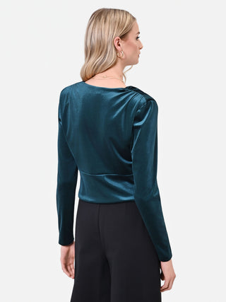 Petrol Green Wrap Blouse
