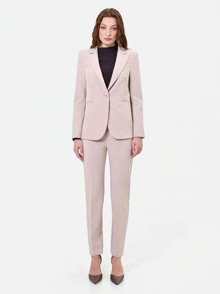Taupe Beige Single-Breasted Jacket