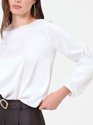 White Satin Blouse