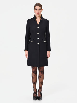 Black Coat with Gold Buttons
