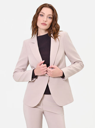 Taupe Beige Single-Breasted Jacket